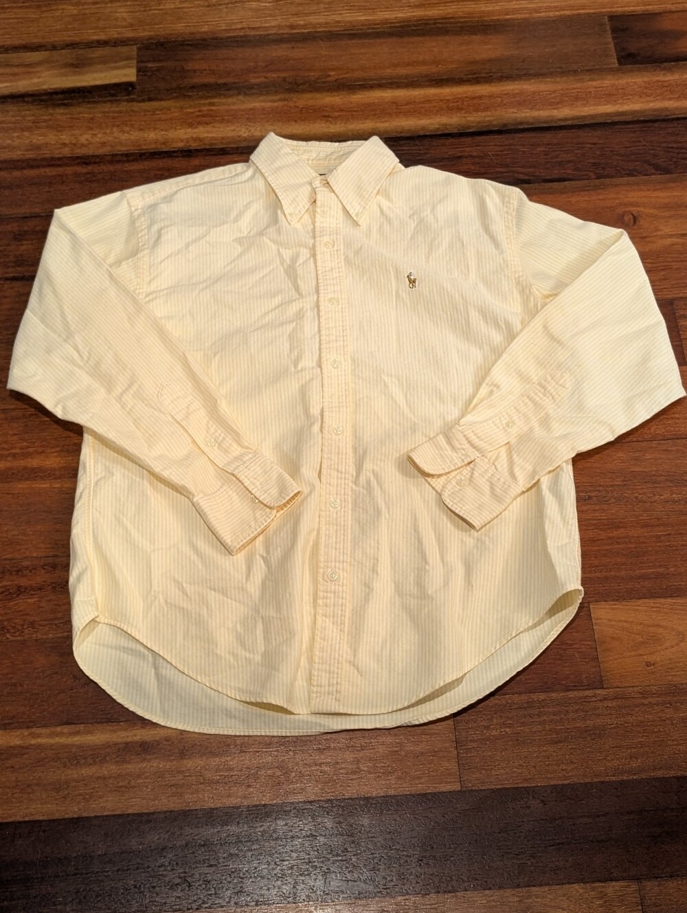 Ralph Lauren Sport Pale Yellow Striped Cotton Button-Down Shirt